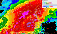 NAM Radar/1000-500mb Thickness overlay valid 02/03/14 at 1200 UTC (0700 EST)