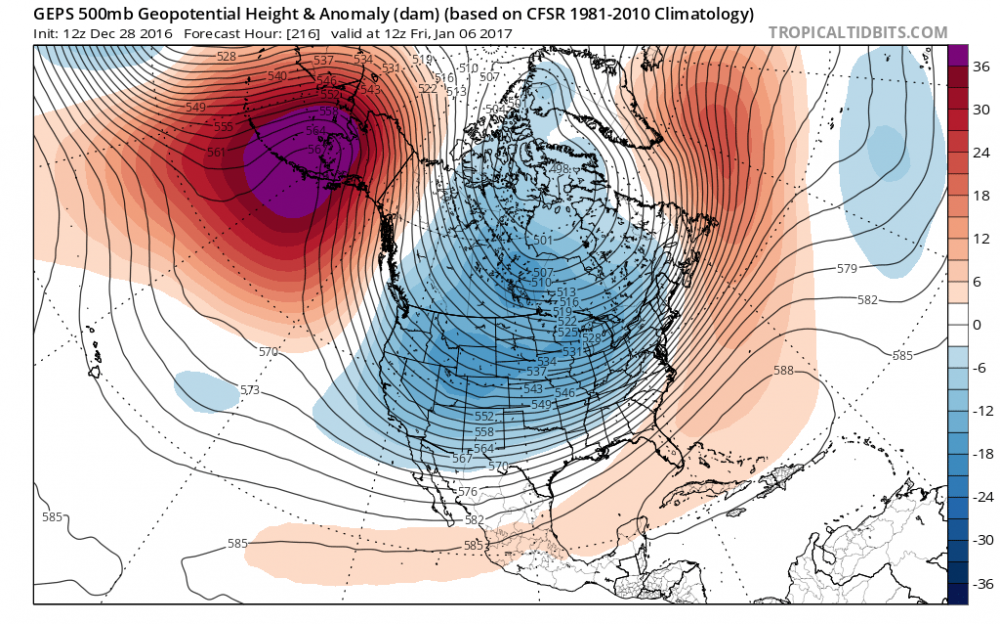 GEPS 12z 500 Height Anomaly 12282016 valid 01062017.png