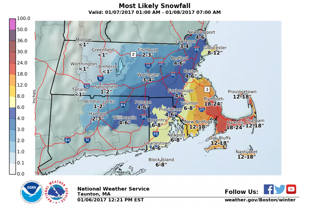 Storm total snowfall forecast January 7th through 8th 2017.png