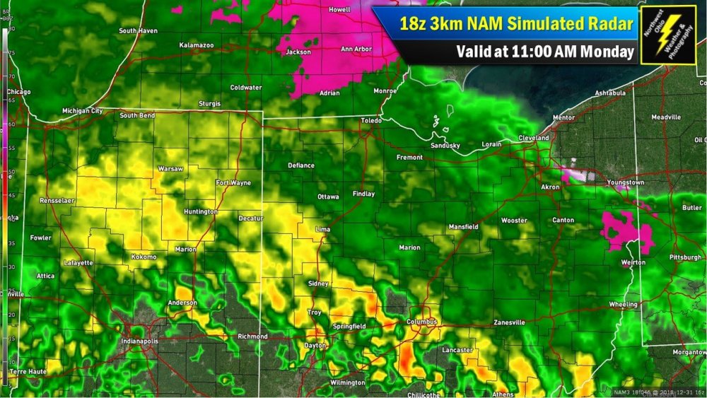 18z 3km NAM Simulated Radar Valid 16z Monday.JPG