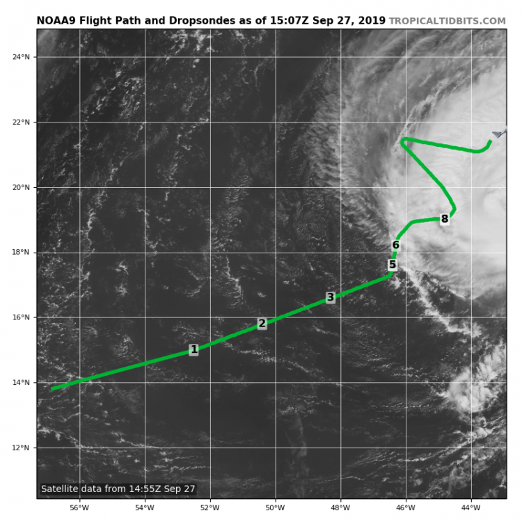 recon_NOAA9-WA13A-LORENZO_dropsondes-1116am-09272019.png