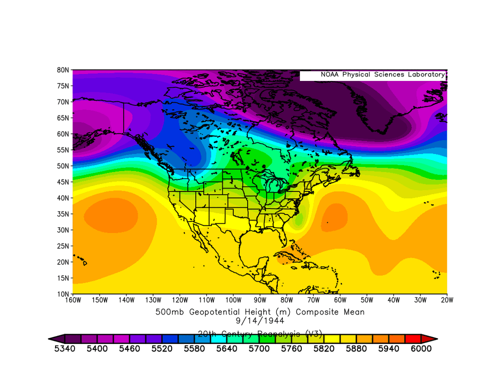 1944 Great Atl Hurricane - 500 mb height 14 Sep 1944.gif