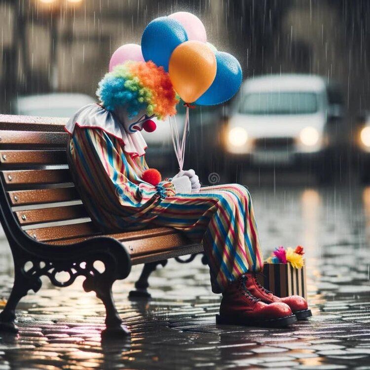 ai-illustration-clown-sitting-park-bench-holding-several-balloons-ai-illustration-cheerful-clown-303186586.jpg